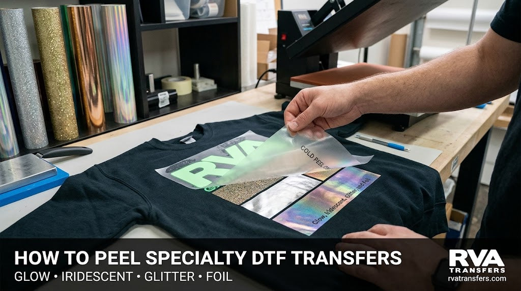 How to Perfectly Peel Specialty DTF Transfers: Glow, Iridescent, Glitter, and Foil